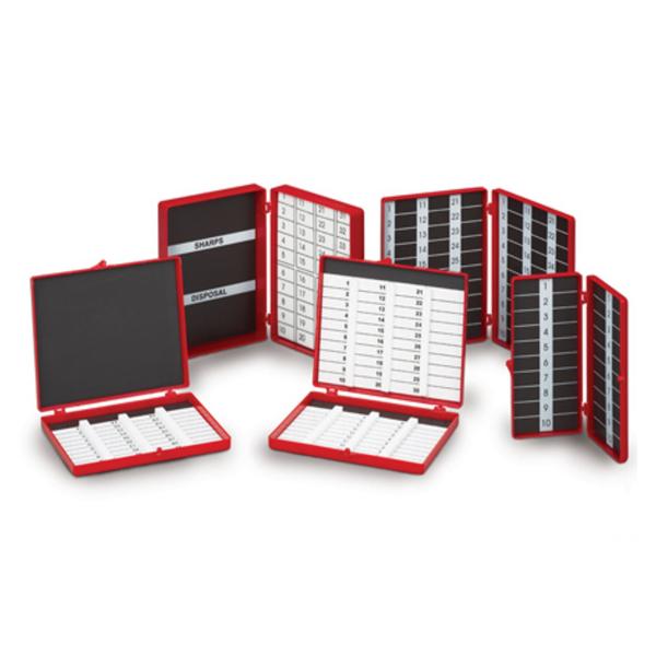 Counter Needle Foam Block/Plastic 20 Count Red Sterile 64/Ca